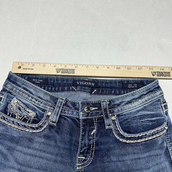 Vigoss The New York Capri Blue‎ Jeans Womens Size S 1/2 L21 - Picture 7 of 9